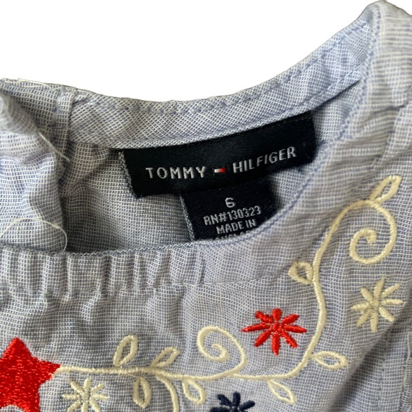 Tommy Hilfiger outfit, chambray shirt and matching Star print leggings size 6 - Picture 5 of 6